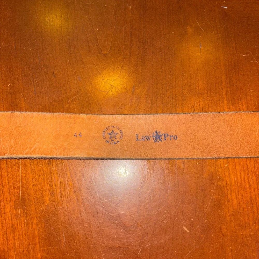 Law Pro | Men's Size 44 |‎ Black Leather | Basket Weave Belt | Crafted USA